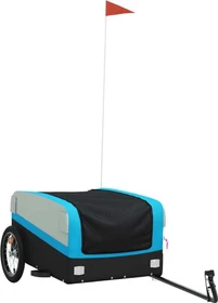 vidaXL Transport 126x63cm Fahrradanhänger schwarz/blau