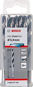 Bosch Professional HSS PointTeQ Spiralbohrer, 5.9x57x93mm, 10 Stück