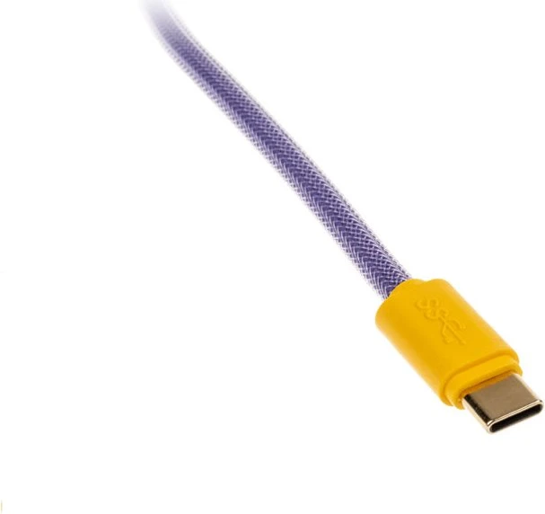 Ducky Premicord Spiralkabel USB-C auf USB-A, Tastaturkabel (Spiral-Textilkabel), 1.8m, Horizon