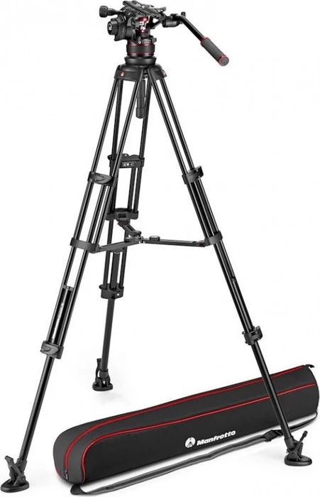 Manfrotto MVK612TWINMA Nitrotech 612 Aluminium Video-Stativ mit Mittelspinne