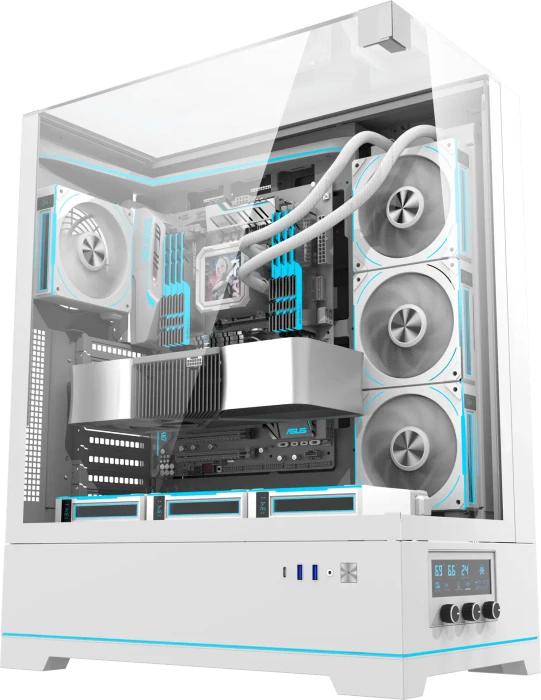 DarkFlash DY450L Pro White, Glasfenster