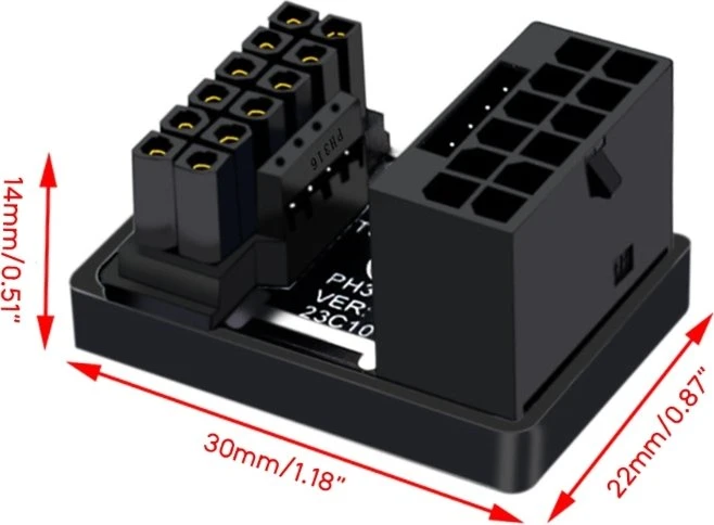 Phobya 12VHPWR Winkeladapter, 12VHPWR auf 12VHPWR Adapter, 180 Grad, links, weiß