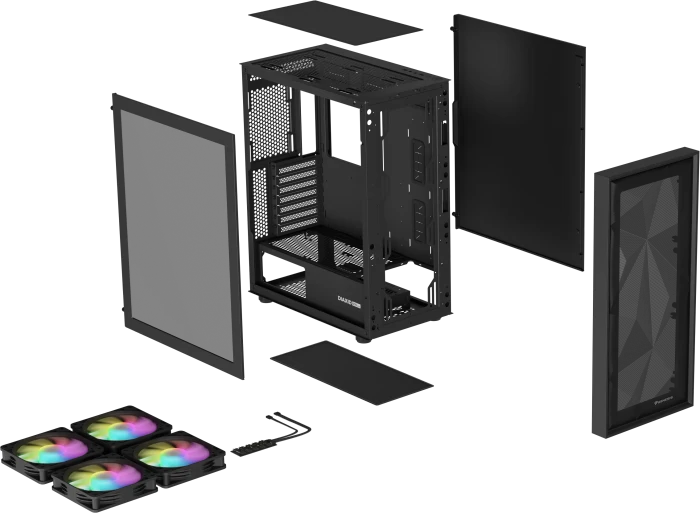 Genesis Diaxid 605 ARGB, schwarz, Glasfenster
