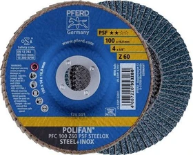 Pferd PFC 100 Z 60 PSF STEELOX/16.0 POLIFAN Fächerschleifscheibe K60, 100x16mm, 10 Stück