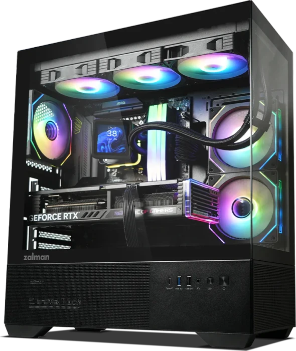 Zalman Chronix Black, schwarz, Glasfenster