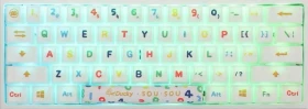 Ducky x SOU SOU One 2 Mini, PBT, weiß, LEDs RGB, MX RGB BLUE, USB, US (DKON2061ST-CUSPHWWTS2)