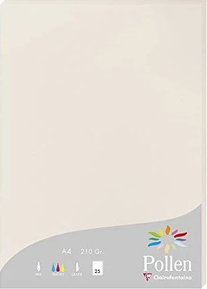 Clairefontaine Pollen Universalpapier perlgrau, A4, 210g/m², 25 Blatt