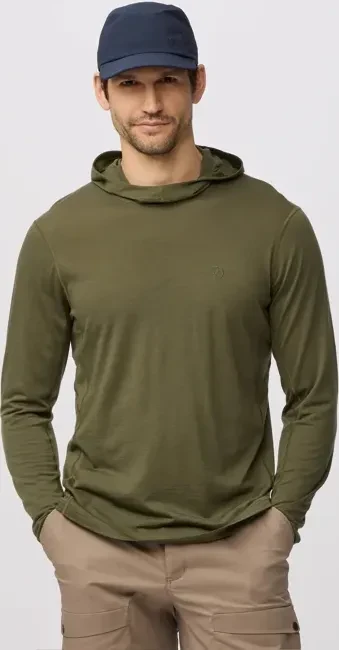 Fjällräven Abisko Wool Hoodie Funktionsshirt langarm laurel green (Herren)