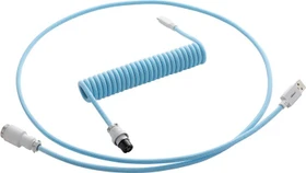 CableMod Pro Coiled Keyboard Cable USB Micro-B auf USB-A, Tastaturkabel (Spiral-Textilkabel), 1.5m, Blueberry Cheesecake