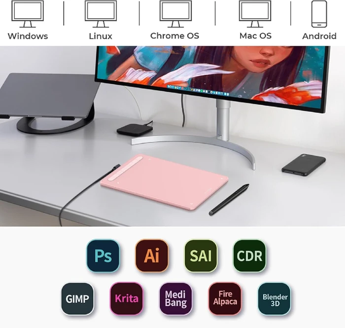 XP-Pen Deco M, rosa