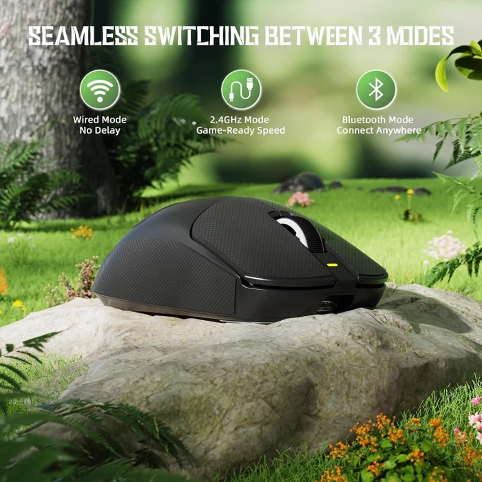 Attack Shark X8 SE Tri-mode Wireless Gaming Mouse, schwarz, inkl. Grip Tape, USB/Bluetooth