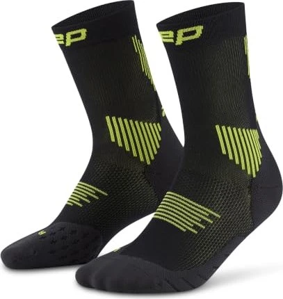CEP Core Run Mid Laufsocken black/lime