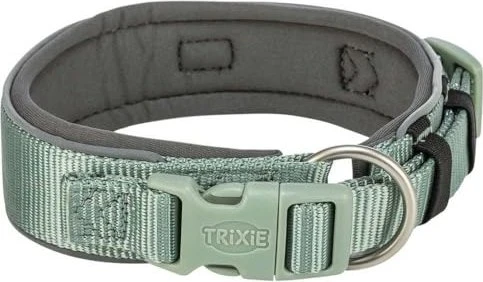 Trixie Premium Halsband, extra breit, M-L, Salbei/Grafit