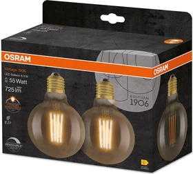 Osram Ledvance Filament LED Vintage 1906 Globe 95 6.5W/824 E27 DIM, 2 Stück