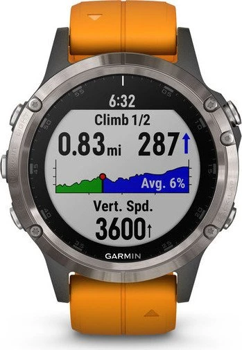 Garmin Fenix 5 Plus Sapphire Titan orange