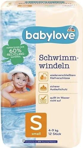 Babylove Gr.S Einweg-Schwimmwindel, 4-9kg, 12 Stück