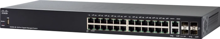 Cisco SG350 Rackmount Gigabit Managed Switch, 24x RJ-45, 2x SFP, 2x RJ-45/SFP