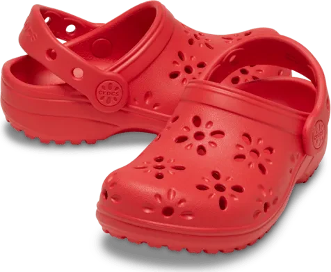 Crocs Classic Floral Cut-Out cherry red (Junior)