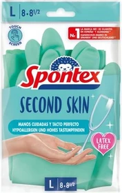 Spontex Haushaltshandschuhe Second Skin latexfrei Größe L türkis, 2 Stück