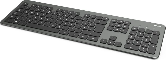 Hama KW-700 Wireless Slim-Design Tastatur, anthrazit/schwarz, USB, DE