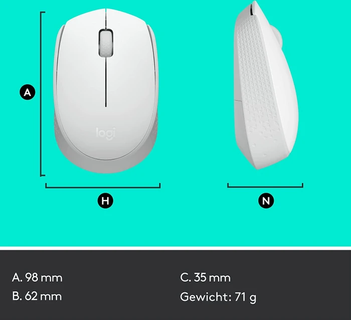 Logitech M171 Wireless Mouse weiß, USB