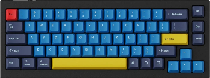 Keychron Q1/Q2/K2 OEM Dye-Sub Keycap-Set Beach, Kunststoff (PBT), Beach, gelb/blau, 97 Tasten (83+14), ANSI-US