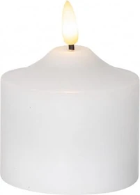 Star Trading Flamme Stumpenkerze 9.5cm weiß LED 1x warmweiß, 1 Stück