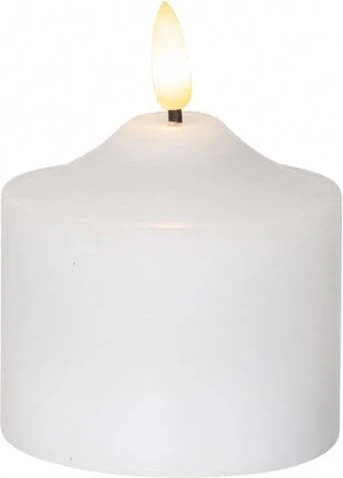 Star Trading Flamme Stumpenkerze 9.5cm weiß LED 1x warmweiß, 1 Stück