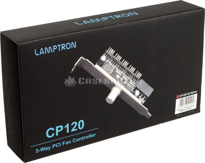 Lamptron CP120 V2, PCI-Slotblende, Lüftersteuerung, 1-Kanal, silber