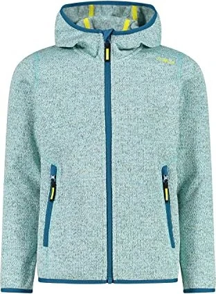 CMP Knit-Tech Meliert Fleece Jacke acqua/lake/lemonade (Junior)