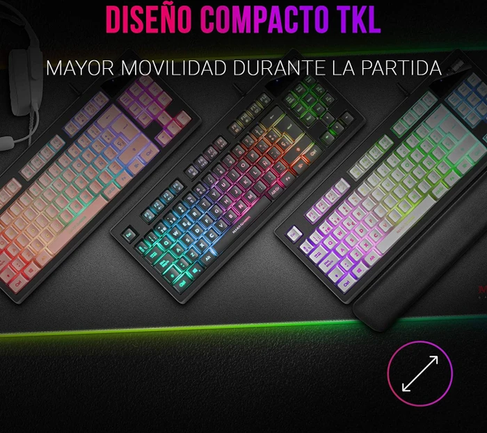 Mars Gaming MKAXP, LEDs RGB, schwarz/rosa, USB, FR