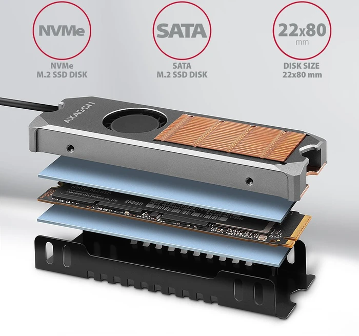 Axagon M2FAN Kühler für M.2 SSD