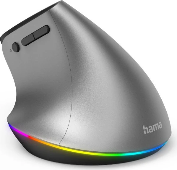 Hama EMW-700 Vertical Ergonomic Multi Device Mouse, grau/schwarz, USB/Bluetooth