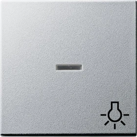 Gira System 55 Wippe mit Kontrollfenster und Symbol Licht, alu