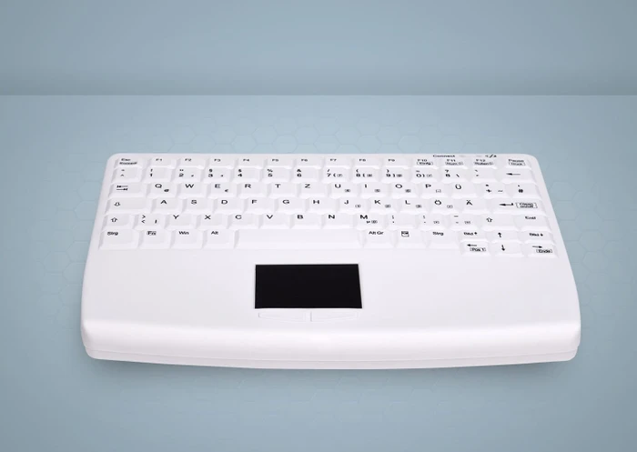 Contour Design Active Key desinfizierbare Hygiene-Tastatur mit Touchpad, vollversiegelt, weiß, USB, DE