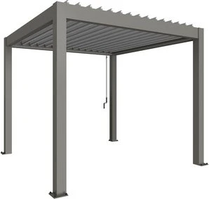 Biohort Pergola 3x3 quarzgrau-metallic/silber-metallic