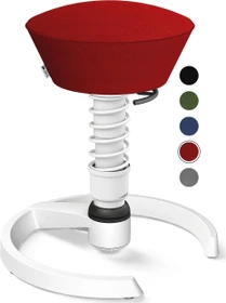 Aeris Swopper Air New Edition Bürohocker mit Gleitern, Feder Standard, Gestell Alu weiß, Bezug Mesh-Gewebe rot