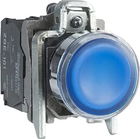 Schneider Electric Leuchtdrucktaster flach 1S+1Ö tastend +LED 24V AC/DC, blau