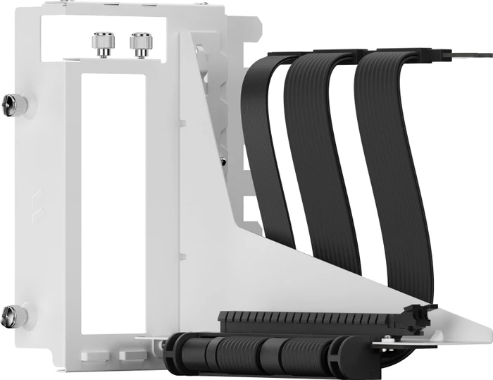 Fractal Design Flex 2 Riser Card Cable, mit vertikaler Grafikkarten-Halterung, gewinkelt, PCIe 4.0, 195mm, weiß/schwarz