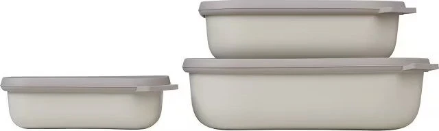 Mepal Multischüssel Cirqula rechteckig flach Aufbewahrungsbehälter-Set nordic white, 3-tlg.