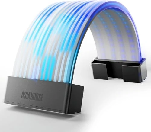 AsiaHorse Kabelabdeckung für 3x 8 Pin Kabel, ARGB beleuchtet, schwarz