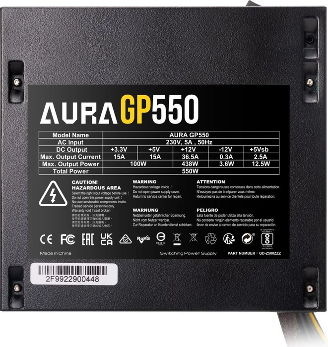Gamdias Aura GP550 550W, ATX 2.4