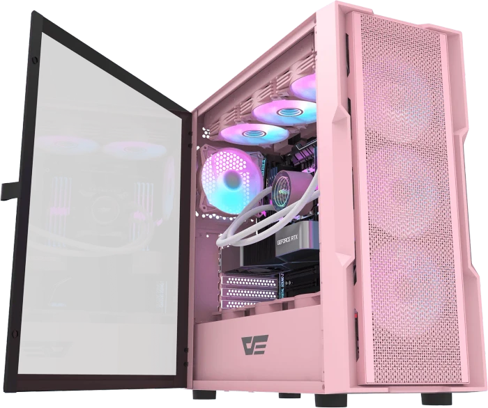 DarkFlash DK431 Pink, Glasfenster