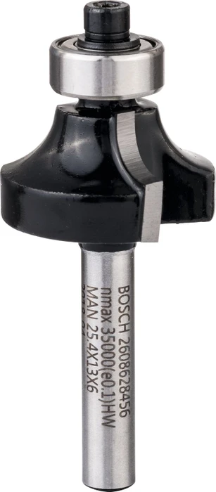 Bosch Professional Standard for Wood Abrundfräser, (R1)6.3x(D)25.4x13.2x54mm, 1 Stück