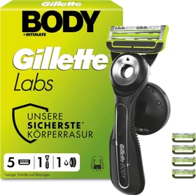 Gillette Labs Body + Intimate Rasierer + 5 Wechselklingen + Duschhalterung