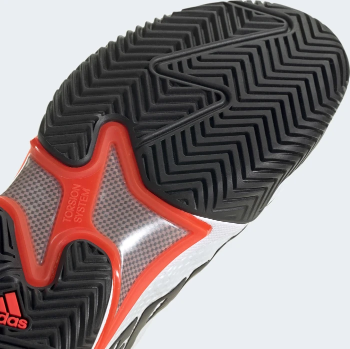adidas Barricade cloud white/core black/solar red (Herren)