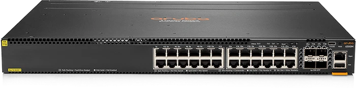 HPE Aruba CX 6300 Series 6300M Rackmount Gigabit Managed Switch, 24x RJ-45, 4x SFP56, 720W PoE+