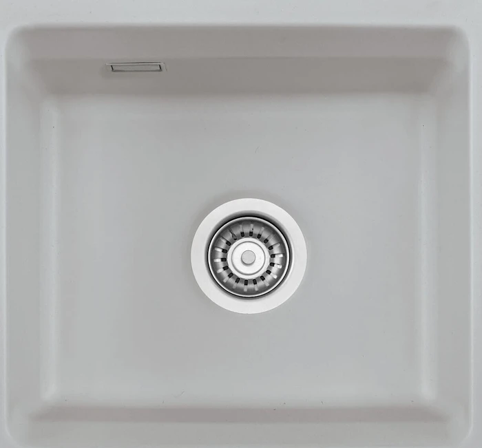 systemceram Kara 42 U/g Unterbau Becken mittig mit Ablauffernbedienung titan