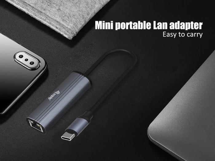Equip USB-C-auf-RJ45-Gigabit-Netzwerk + PD 100W, USB-C 3.0 [Stecker]