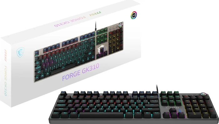 MSI FORGE GK310, LEDs RGB, hot-swap, RED Switches, USB, DE